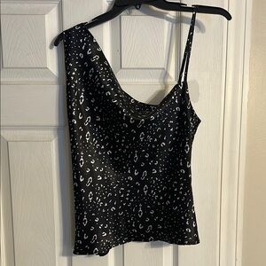 Black Asymmetrical Sleeveless Camisole